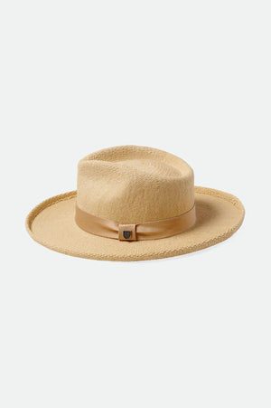 BRIXTON VICTORIA STRAW FEDORA- NATURAL/OAT MILK