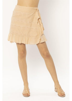 AMUSE SOCIETY FIORE WOVEN SKIRT ALMOND CREAM