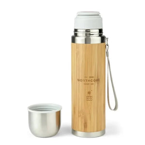 NORTHCORE BAMBOO STAINLESS STEEL THERMOS FLASK 360ML WITH MUG